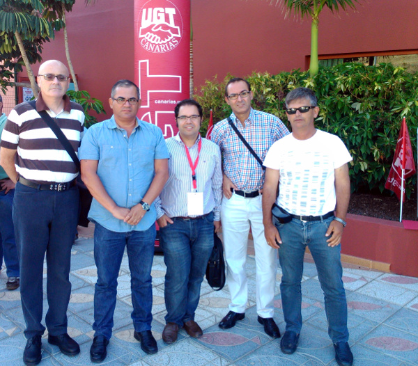 Foto = De izquierda a derecha: Nicolás Sánchez, Juan Carmelo Talavera, Gustavo Santana, Carmelo Rodríguez y Juan Ramón Viera.